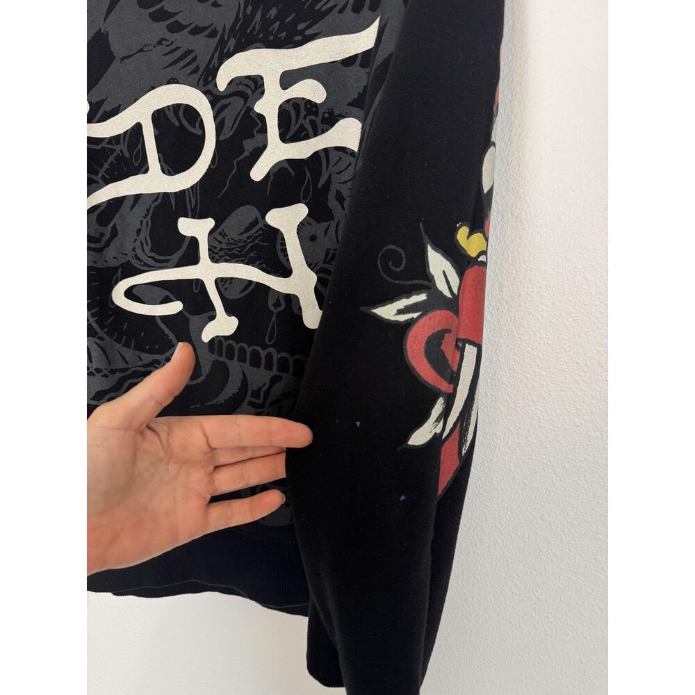 Ed Hardy Sweatshirt Adults Men Medium Black Tiger Graphic Pullover Tattoo - Picture 10 of 14